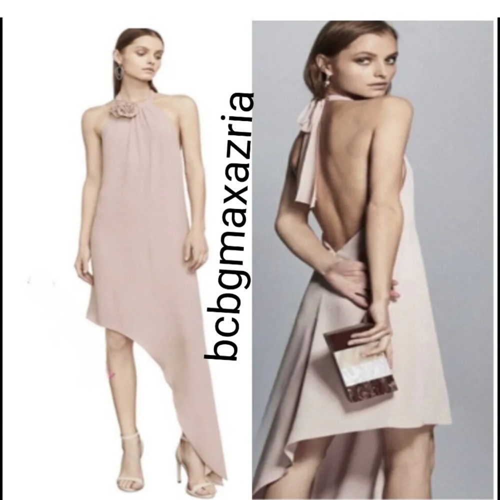 New  BCBGMAXAZRIA TEA ROSE DEBORAH ASYMMETRICAL MSRP $248